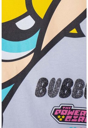 Camiseta De Las Chicas Superpoderosas Azul Estampada En Frente Para Niña 6