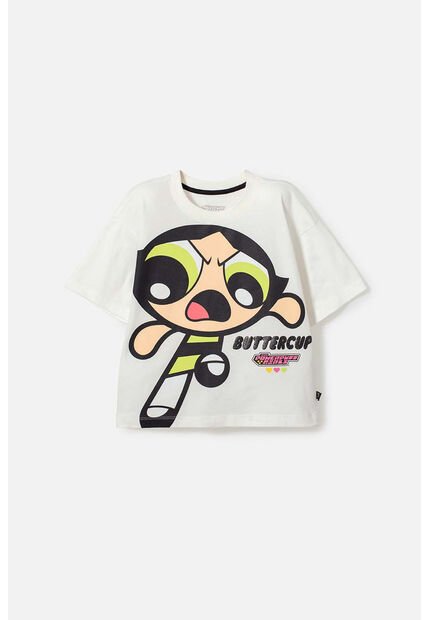 Camiseta De Las Chicas Superpoderosas Marfil Manga Corta Para Niña 12