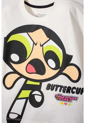 Camiseta De Las Chicas Superpoderosas Marfil Manga Corta Para Niña 12