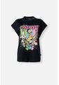 Camiseta De Las Chicas Superpoderosas Negra Estampada En Frente Para Mujer XS de CHICAS SUPERPODEROSAS