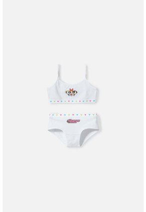 Conjunto De Top Y Panty De Las Chicas Superpoderosas Blanco Para Niña 8