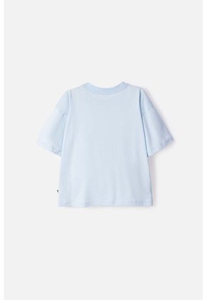 Camiseta De Las Chicas Superpoderosas Azul Estampada En Frente Para Niña 12