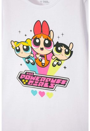 Camiseta De Las Chicas Superpoderosas Blanco Para Niña 4