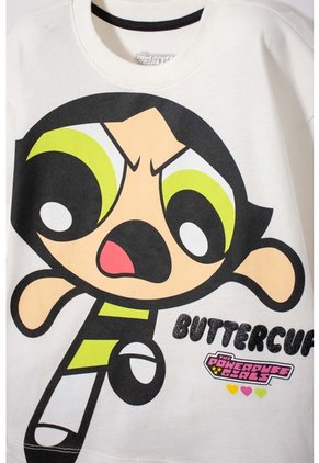 Camiseta De Las Chicas Superpoderosas Marfil Manga Corta Para Niña 4