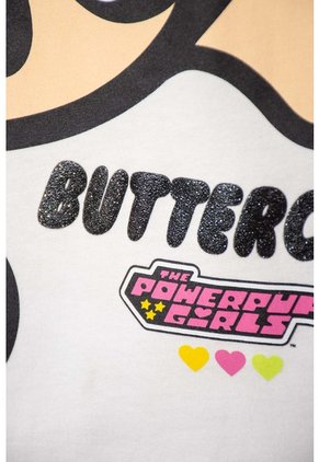 Camiseta De Las Chicas Superpoderosas Marfil Manga Corta Para Niña 4
