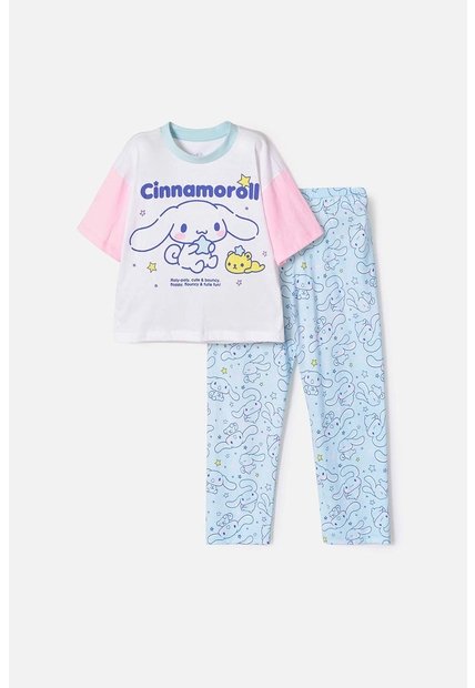 Pijama De Cinnamoroll Manga Corta Multicolor Para Niña 10