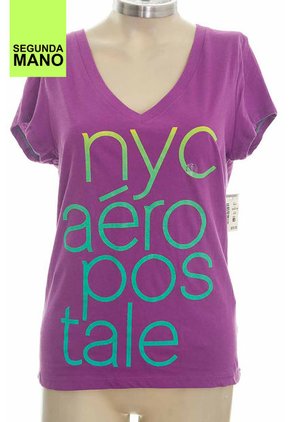 Camiseta Morado Aeropostale (Producto De Segunda Mano)