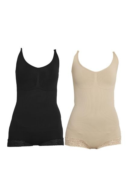 Duo Body Seamless Biocristales Co Coon Natural-Negro