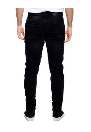 Black Slim Fit Jeans Con Desgastes Color Blue