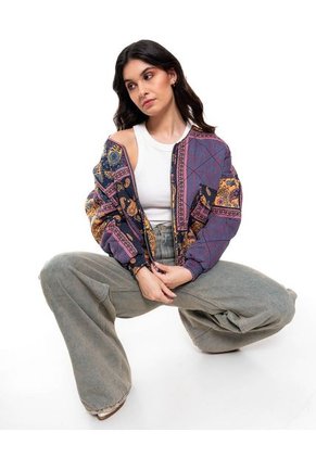 Chaqueta Acolchada Estampada Color Blue