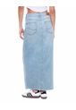 Maxi Falda En Denim Con Pretina Cruzada Color Blue de Color Blue