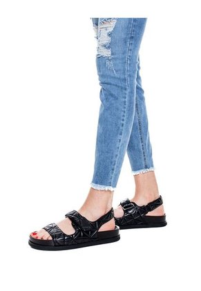 High Waist Skinny Jeans Power Stretch Tono Medio Con Rotos Y Ruedo Desflecado Color Blue