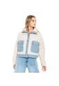 Chaqueta Ovejera Con Piezas En Denim Ecológico Color Blue de Color Blue
