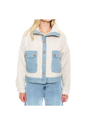 Chaqueta Ovejera Con Piezas En Denim Ecológico Color Blue
