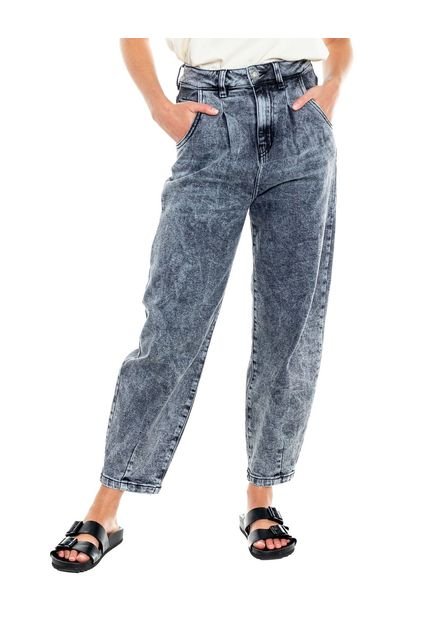 High Waist Black Denim Mom Jeans Con Pinzas En Delantero Ecorecycle Color  Blue - Compra Ahora | Dafiti Colombia