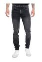 Black Denim Skinny Jeans Con Desgastes Color Blue de Color Blue