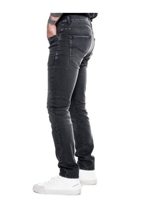 Black Denim Skinny Jeans Con Desgastes Color Blue