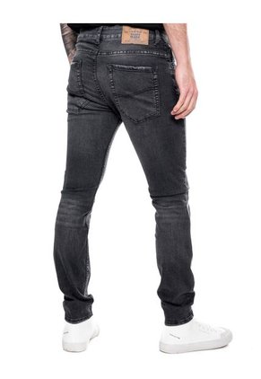 Black Denim Skinny Jeans Con Desgastes Color Blue