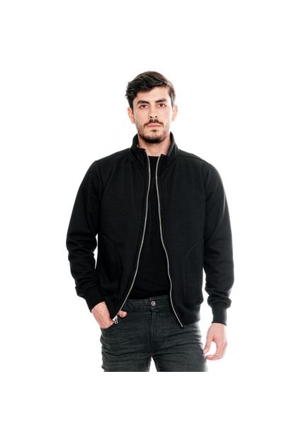 Buzo Abierto Con Cremallera Cuello Alto Y Bolsillos Delanteros Color Blue