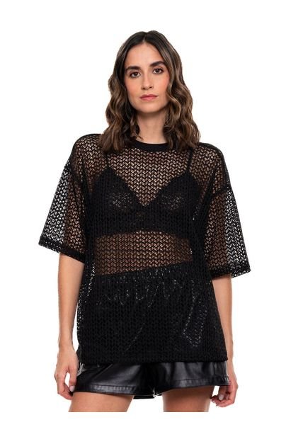 Camiseta Manga Corta En Malla Color Blue