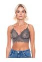 Bralette Unicolor En Encaje Color Blue de Color Blue