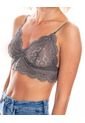 Bralette Unicolor En Encaje Color Blue de Color Blue