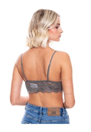 Bralette Unicolor En Encaje Color Blue