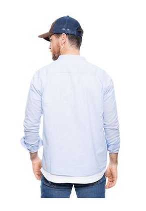 Camisa Manga Larga Cuello Nerú Color Blue