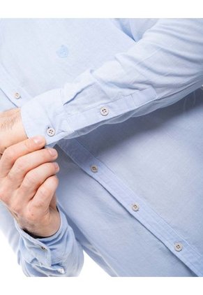 Camisa Manga Larga Cuello Nerú Color Blue