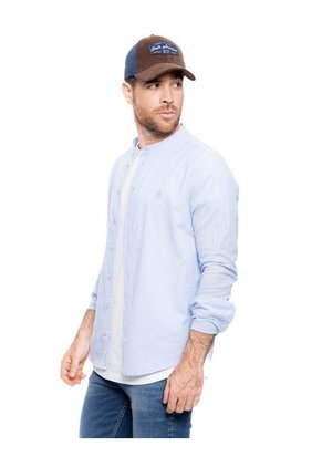 Camisa Manga Larga Cuello Nerú Color Blue