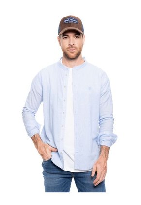 Camisa Manga Larga Cuello Nerú Color Blue