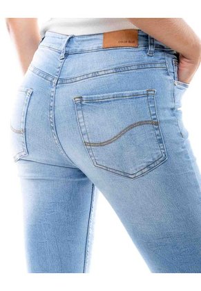High Waist Skinny Fit Jeans Tono Medio Color Blue