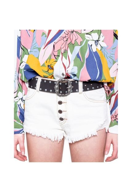 Correa Ancha Con Hebilla Ovalada Y Taches Decorativos Color Blue