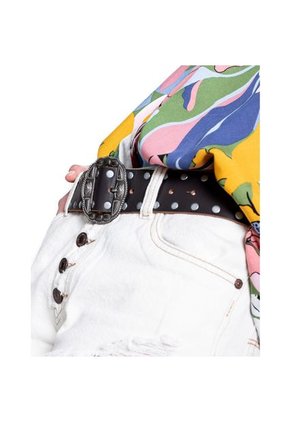 Correa Ancha Con Hebilla Ovalada Y Taches Decorativos Color Blue