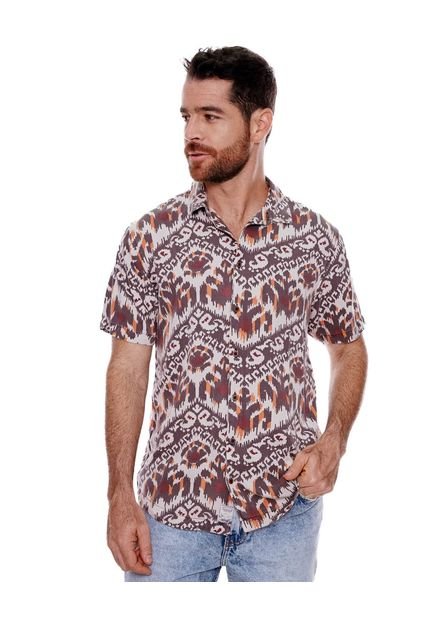 Camisa Manga Corta Estampada Color Blue