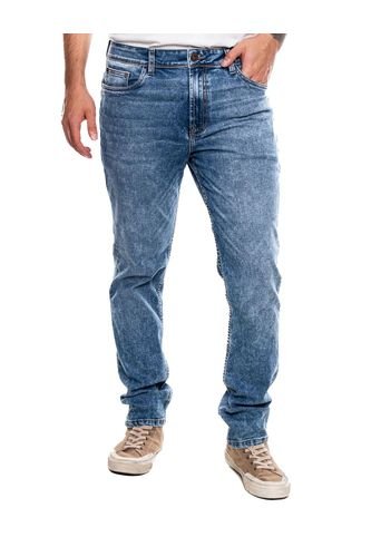 Color Blue - Regular Fit Jeans Tono Medio Con Desgastes Eco Recycle Color Blue