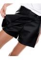 Falda Shorts Medium Waist Efecto Cuero Color Blue de Color Blue