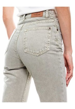 Pantalón Mom Fit High Waist Teñido Old Wash (Se Sugiere Comprar Una Talla Más A La Habitual) Color Blue