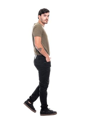 Pantalón Tipo Jogger Con Bolsillos Diagonales Color Blue