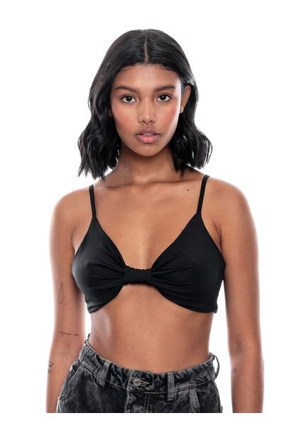 Top Anudado En Frente Con Tensores En Cargaderas Color Blue