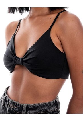 Top Anudado En Frente Con Tensores En Cargaderas Color Blue