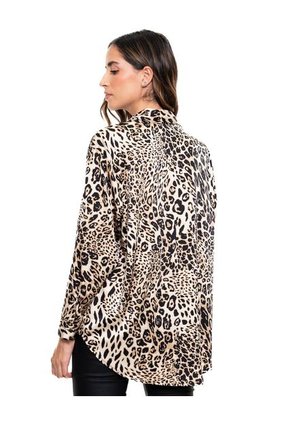 Camisa Manga Larga Estampado Animal Print Color Blue
