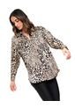 Camisa Manga Larga Estampado Animal Print Color Blue de Color Blue