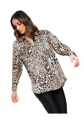 Camisa Manga Larga Estampado Animal Print Color Blue