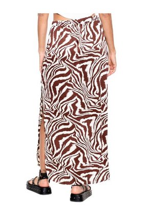 Falda Larga Con Aberturas Laterales Estampado Animal Print Color Blue