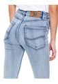 High Waist Skinny Jeans Tono Medio Con Reservas De Costuras Color Blue de Color Blue