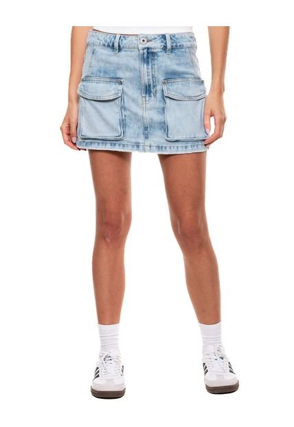 Falda Corta Tipo Cargo Eco Recycle Color Blue
