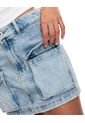 Falda Corta Tipo Cargo Eco Recycle Color Blue de Color Blue