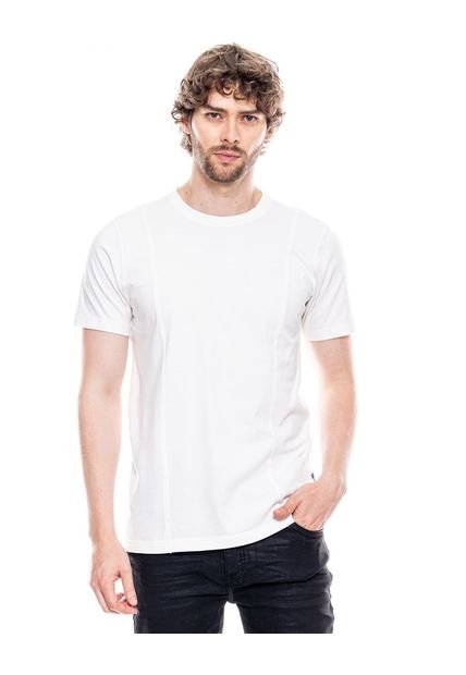 Camiseta Cuello Redondo Unicolor Con Cortes En Frente Y Espalda Color Blue