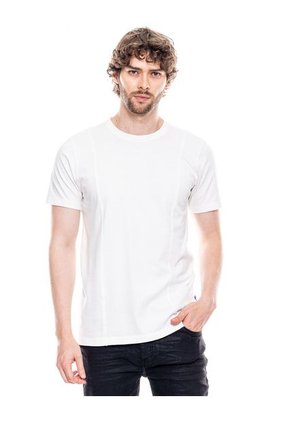 Camiseta Cuello Redondo Unicolor Con Cortes En Frente Y Espalda Color Blue